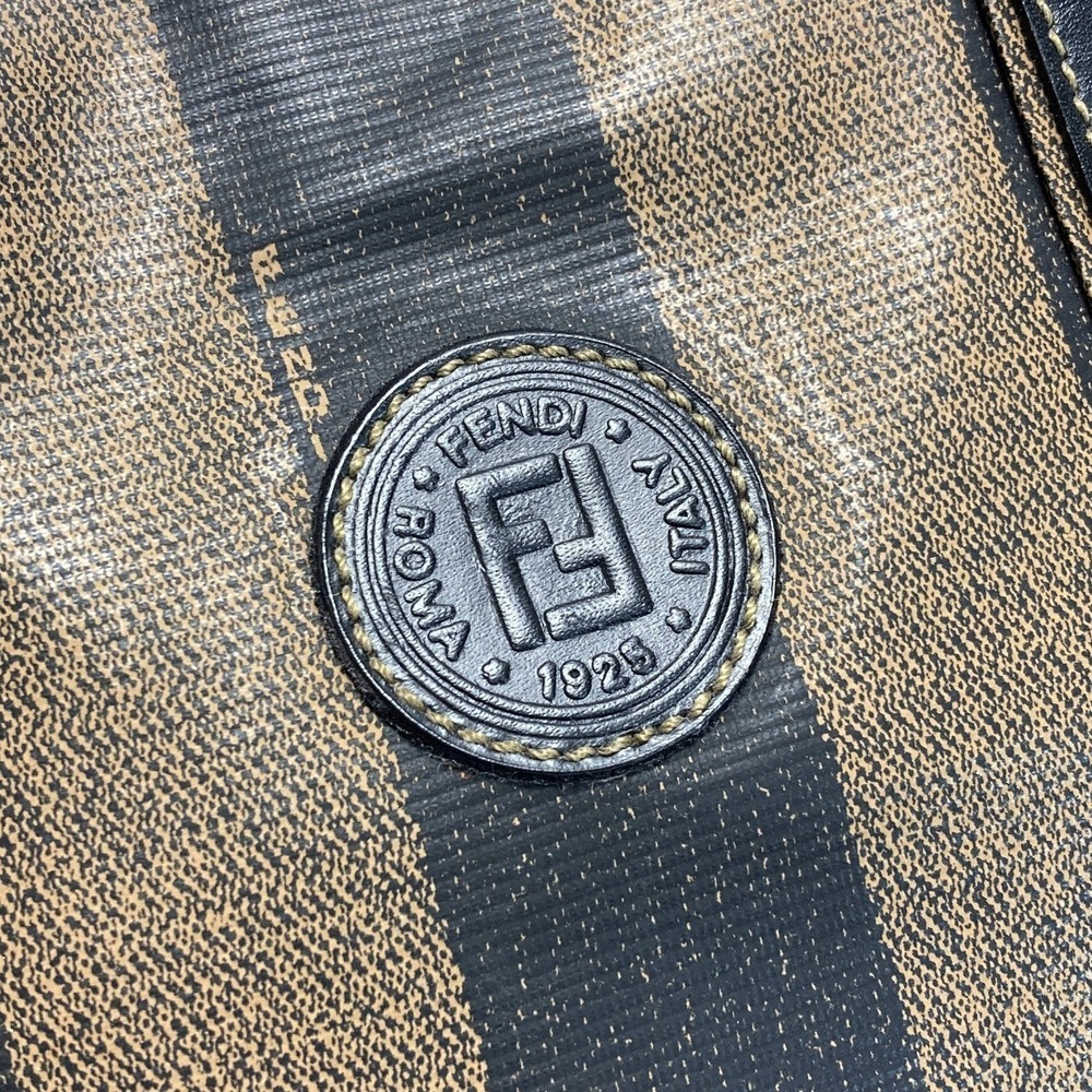 Fendi Pequin Tote Brown Leather Handbag - Picture 4 of 8
